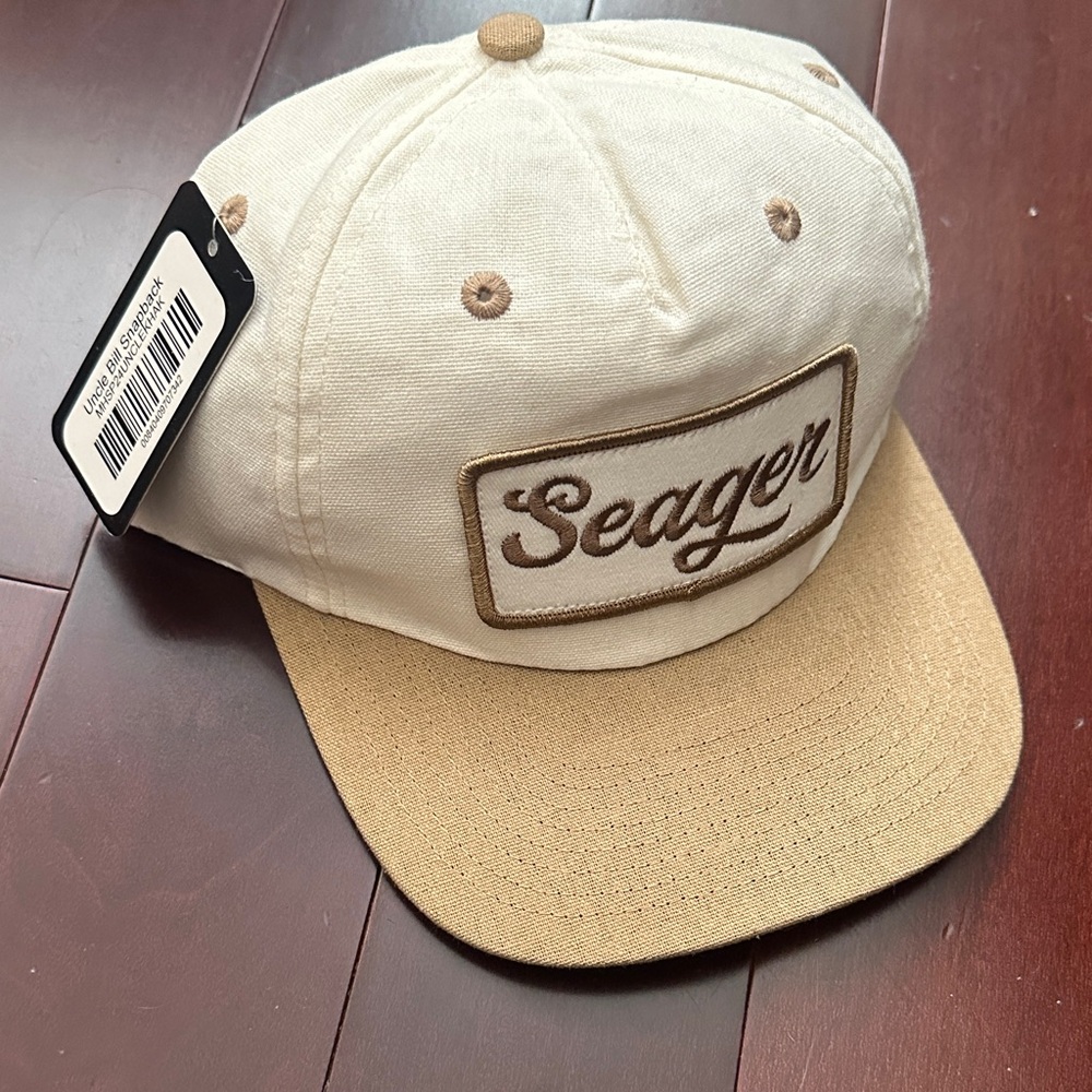 Seager Two-Tone Beige Cotton Baseball Cap